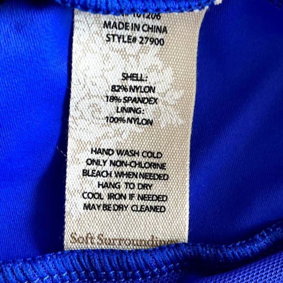 Soft Surroundings by Sunsets NWT Go To Tummy Control Royal Blue Tankini Top S - Picture 7 of 9